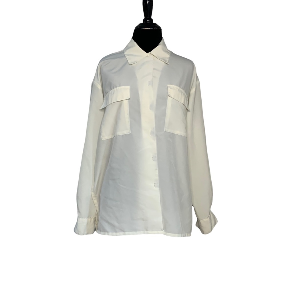 Impressions of California White Sheer Button Down Shirt